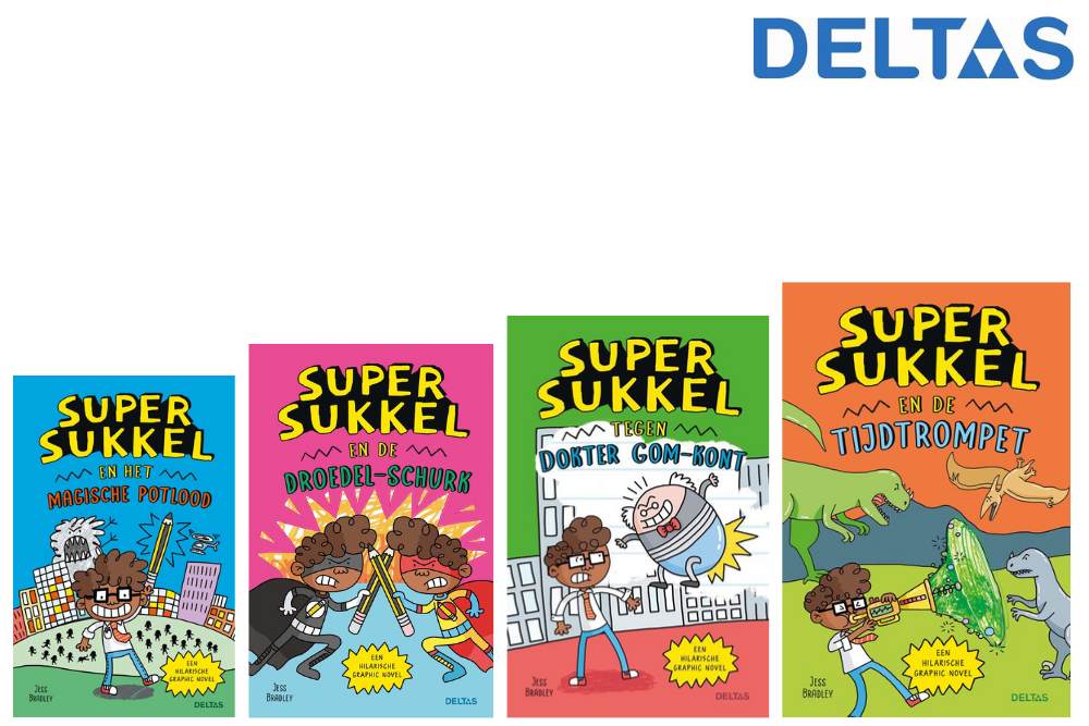 Super Sukkel, hilarisch graphic novel van uitgeverij Deltas