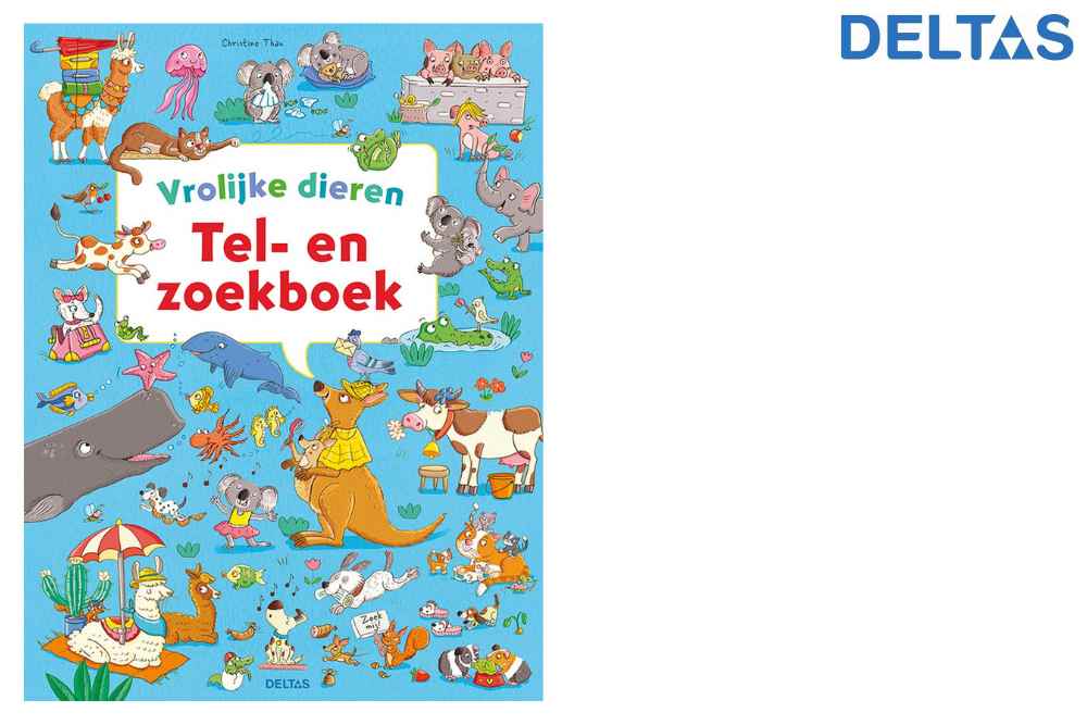 Het vrolijke dieren tel- en zoekboek van uitgeverij Deltas