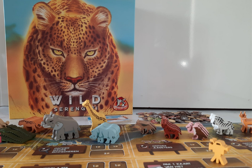 Wild Serengeti actiebord. White Goblin Games.